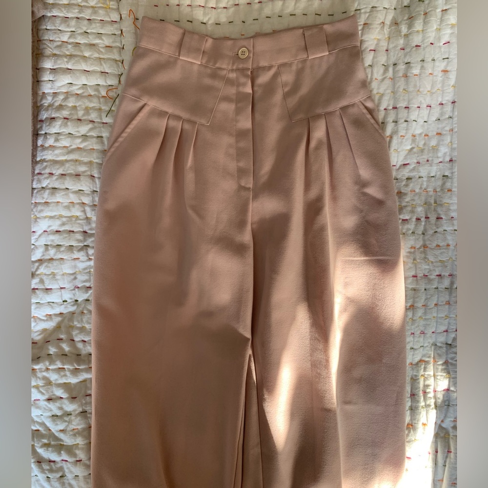 Pink pleated vintage slacks trouser light pink pastel dress pants